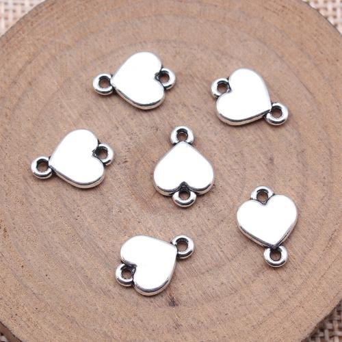 Zinc Alloy Charm Connector, Heart, antique silver color plated, DIY & 1/1 loop 