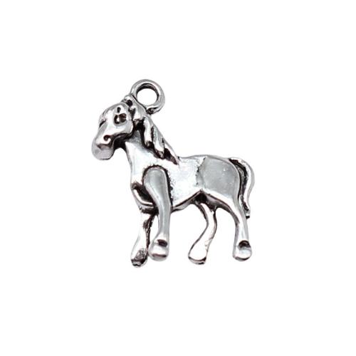 Zinc Alloy Animal Pendants, Horse, antique silver color plated, DIY 