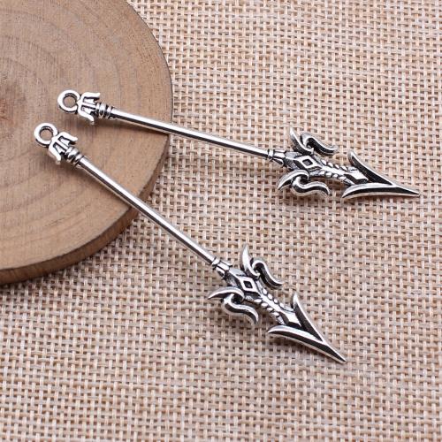 Zinc Alloy Tool Pendants, Sword, antique silver color plated, DIY, 69mm 