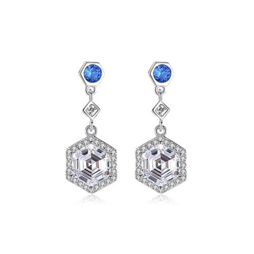 Cubic Zirconia Micro Pave Brass Earring, fashion jewelry & micro pave cubic zirconia & for woman 