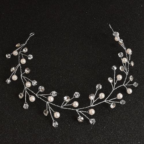 Diadema  de Bisuteria, aleación de zinc, con Perlas plásticas, diferentes estilos para la opción & para mujer & con diamantes de imitación, 300x30mm, Vendido por UD