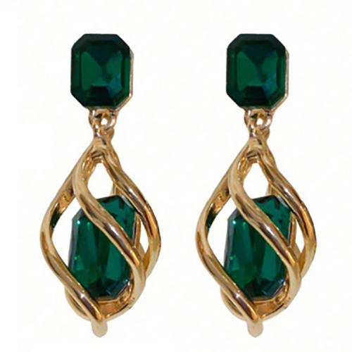 Zinc Alloy Drop Earring, with Plastic, KC gold color plated, fashion jewelry & for woman & hollow 