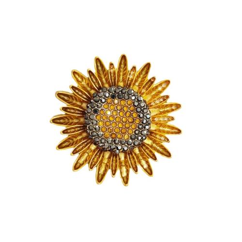 Rhinestone Zinc Alloy Brooch, plated & with rhinestone [