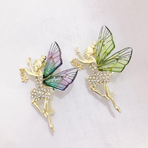 Rhinestone Zinc Alloy Brooch, with Acrylic, plated, for woman & with rhinestone [