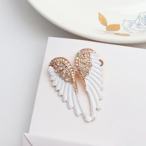 Rhinestone Zinc Alloy Brooch, plated, for woman & enamel & with rhinestone 