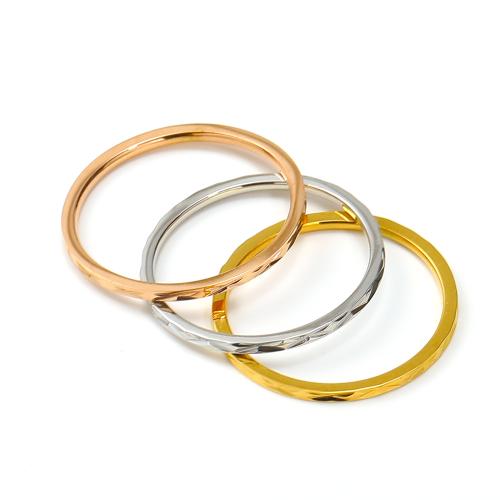 Stainless Steel Finger Ring, 304 Stainless Steel, Round, Vacuum Ion Plating, for woman [