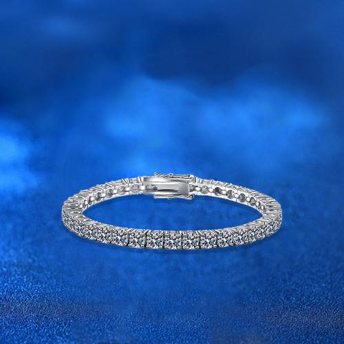 925er Sterling Silber Armband, mit Moissanite, unterschiedliche Länge der Wahl & verschiedene Größen vorhanden & für Frau, verkauft von PC