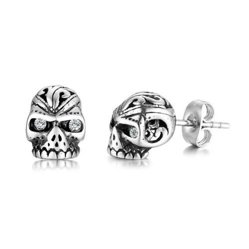 Pendientes de Perno de Aleación de Zinc, Calavera, Joyería & para hombre, Vendido por Par[