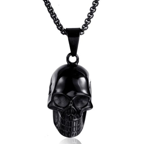 Zinc Alloy Necklace, Skull, fashion jewelry & Unisex Approx 60 cm 