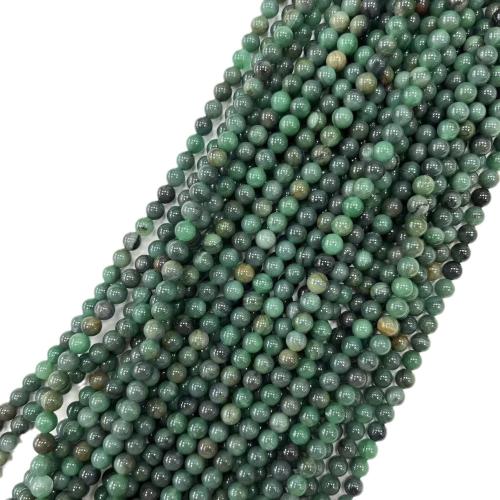 Afrikanische Jade, rund, DIY, grün, 8mm, ca. 47PCs/Strang, verkauft von Strang[