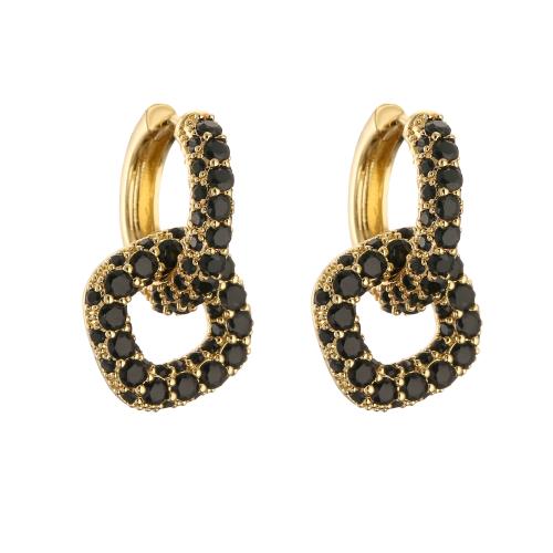 Cubic Zirconia Micro Pave Brass Earring, plated, micro pave cubic zirconia & for woman 