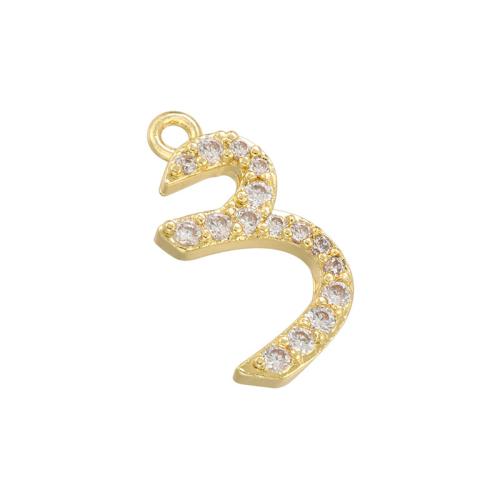 Cubic Zirconia Micro Pave Brass Pendant, plated, DIY & micro pave cubic zirconia 