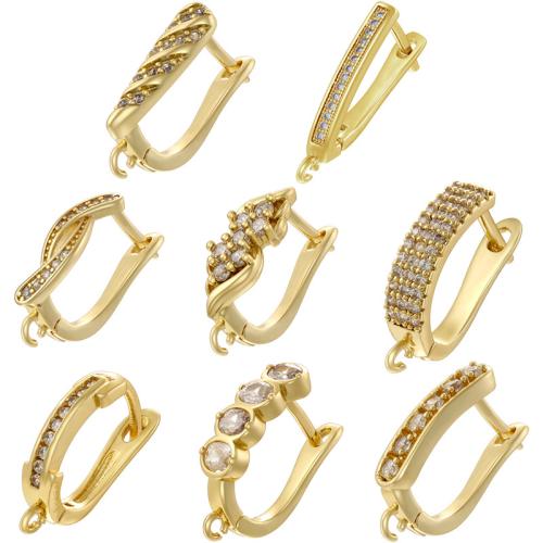 Brass Lever Back Earring Component, plated, DIY & micro pave cubic zirconia 