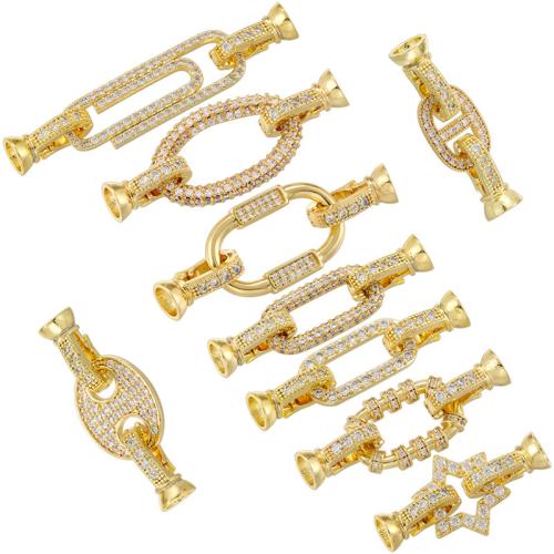 Brass Clasp Findings, plated, DIY & micro pave cubic zirconia 