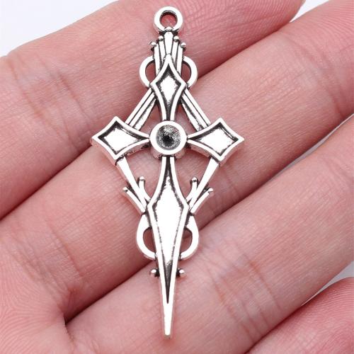 Zinc Alloy Cross Pendants, antique silver color plated, DIY 