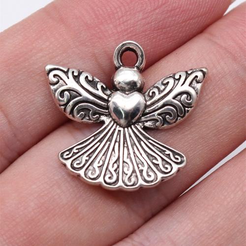 Pendentifs coeur en alliage de zinc, Plaqué de couleur d'argent, DIY Vendu par PC