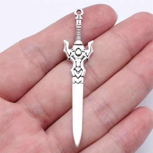 Zinc Alloy Jewelry Pendants, Sword, antique silver color plated, DIY 