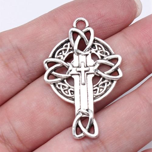 Zinc Alloy Cross Pendants, antique silver color plated, DIY 