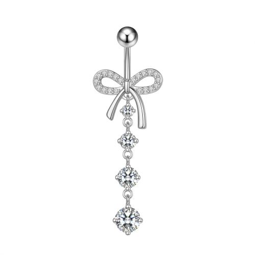 Brass Piercing Barbell, Unisex & micro pave cubic zirconia 51mm 