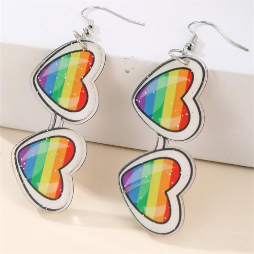 Acrylic Drop Earring, Zinc Alloy, with Acrylic, fashion jewelry & for woman 