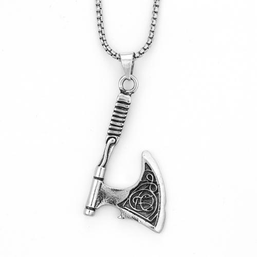 Zinc Alloy Necklace, Axe, fashion jewelry & for man Approx 60 cm 