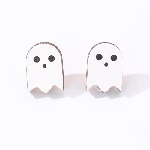 Wood Stud Earring, Halloween Design & fashion jewelry & for woman 