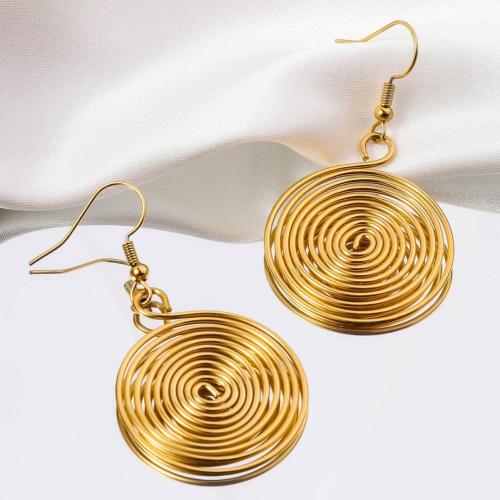 Stainless Steel Drop Earring, 304 Stainless Steel, 18K gold plated, fashion jewelry & for woman, golden 