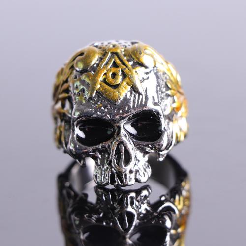 Zinc Alloy Finger Ring, Skull, plated, fashion jewelry & for man 