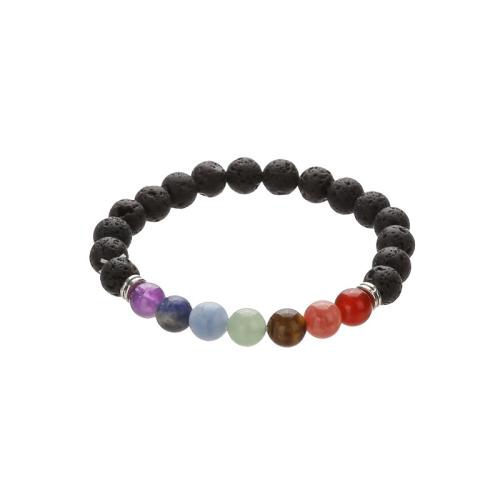 Pulsera de Piedras Preciosas, Esférico, Joyería & unisexo, multicolor, longitud:aproximado 19 cm, Vendido por UD