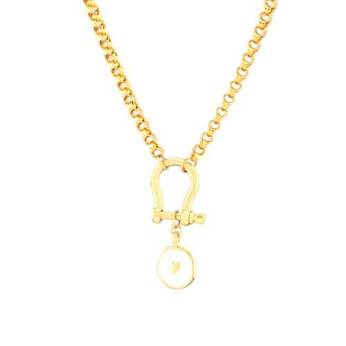 Brass Jewelry Necklace, with 5cm extender chain, gold color plated, fashion jewelry & for woman & enamel Approx 40 cm 