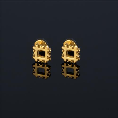 Edelstahl Stud Ohrring, 316 Edelstahl, Geometrisches Muster, plattiert, für den Menschen, keine, 12x9mm, verkauft von PC