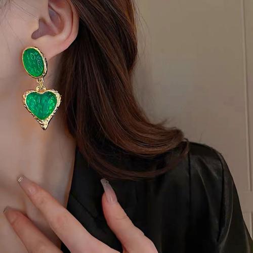 Resin Zinc Alloy Earring, with Resin, gold color plated, fashion jewelry 