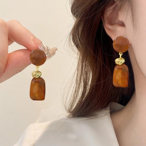 Resin Zinc Alloy Earring, with Resin, gold color plated, fashion jewelry 