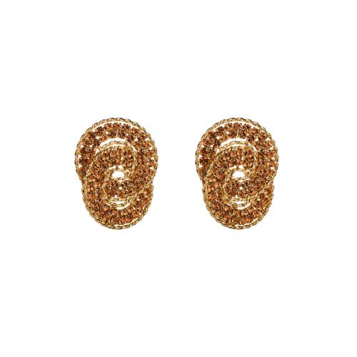 Zinc Alloy Rhinestone Stud Earring, for woman & with rhinestone [