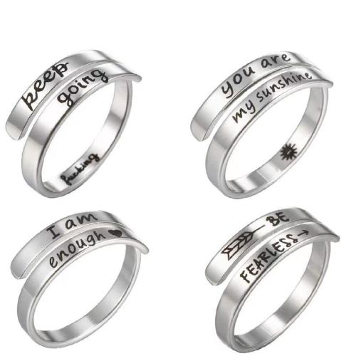 Edelstahl Fingerring, 304 Edelstahl, poliert, unisex & verschiedene Muster für Wahl, keine, verkauft von PC