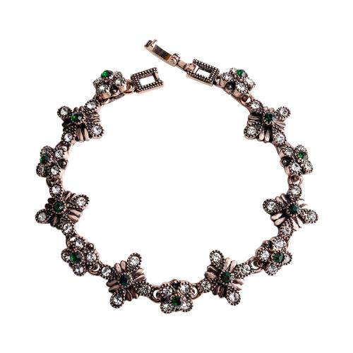 Circonita Aleación de zinc pulsera, chapado, micro arcilla de zirconia cúbica & para mujer, más colores para la opción, longitud:aproximado 16 cm, Vendido por UD[