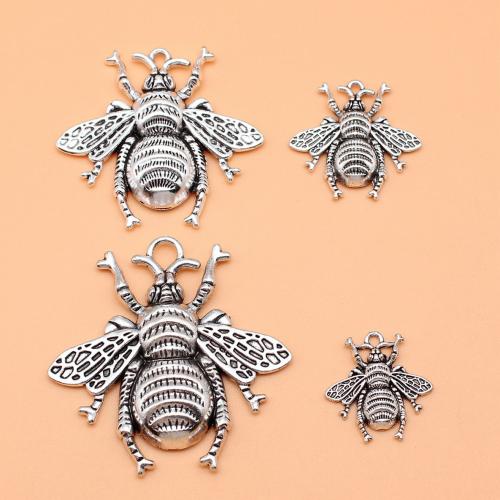 Zinc Alloy Animal Pendants, Bee, antique silver color plated, DIY 