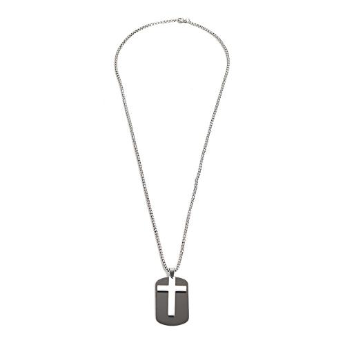 Acier inoxydable 304 collier, avec Acier titane, Motif géométrique, bijoux de mode & pour homme Environ 23.6 pouce, Vendu par PC