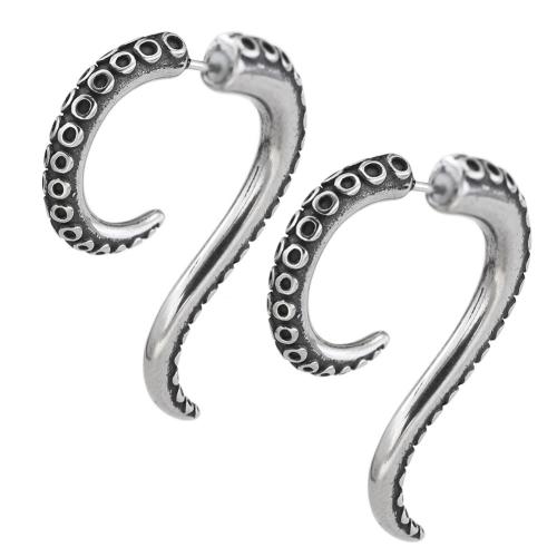 Acier titane boucle d oreille dormeuse, bijoux de mode & style gothique & pour femme, couleur originale, Vendu par paire