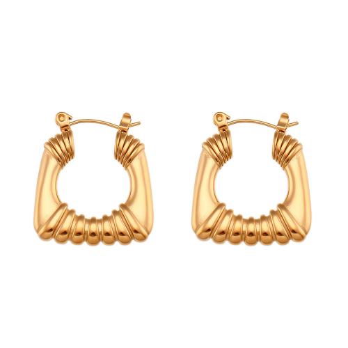 Stainless Steel Leverback Earring, 304 Stainless Steel, 18K gold plated, fashion jewelry & for woman, golden 