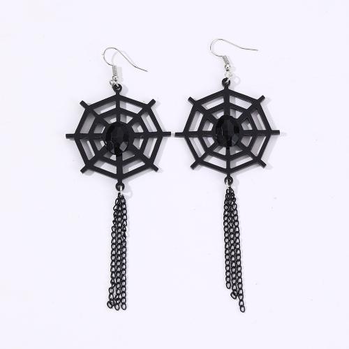 Zinc Alloy Drop Earring, Spider Web, Halloween Design & fashion jewelry & for woman 