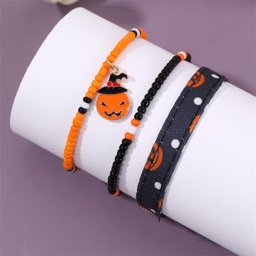 Zinc Alloy Bracelet Set, with Seedbead, Halloween Design & fashion jewelry & for woman 