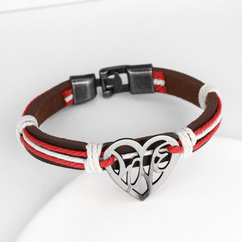 Paar Armband, Zinklegierung, mit PU Leder, Modeschmuck & unisex, keine, Länge:ca. 21 cm, verkauft von PC