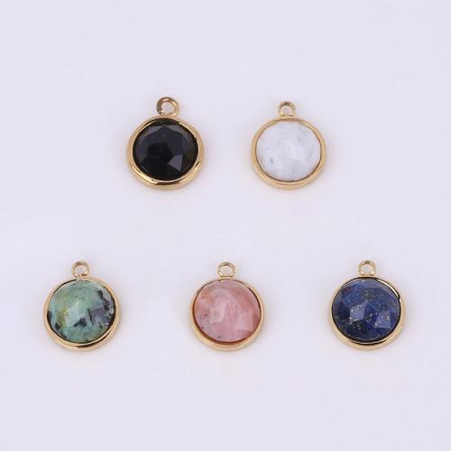 Gemstone Jewelry Pendant, 316 Stainless Steel, with Natural Stone, Vacuum Ion Plating golden 