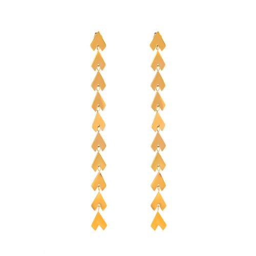 Stainless Steel Drop Earring, 304 Stainless Steel, 18K gold plated, fashion jewelry & for woman, golden 