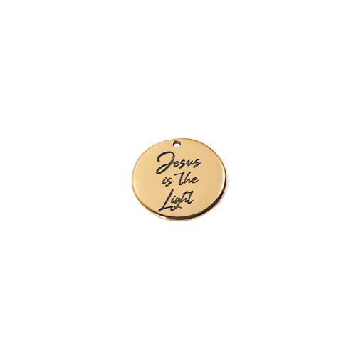 Stainless Steel Tag Charm, 304 Stainless Steel, Flat Round, Vacuum Ion Plating, DIY Approx 1.5mm 