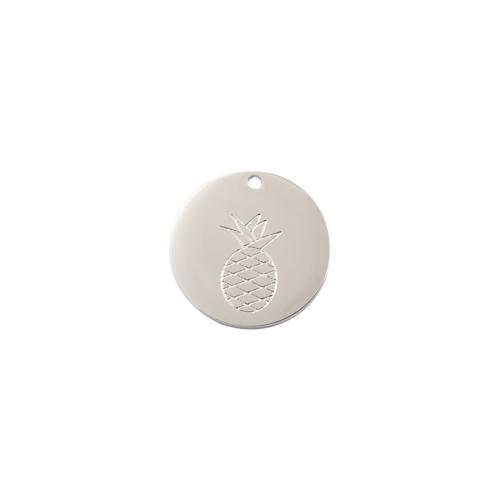 Stainless Steel Tag Charm, 304 Stainless Steel, Flat Round, DIY, original color Approx 1.5mm 