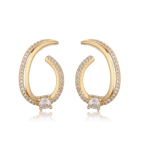 Cubic Zirconia Micro Pave Brass Earring, plated, micro pave cubic zirconia & for woman 