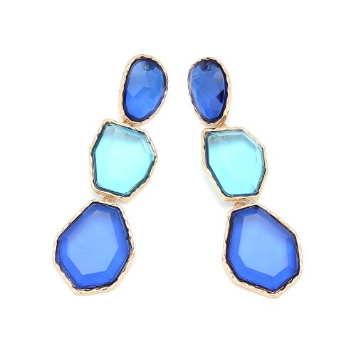 Resin Zinc Alloy Earring, with Resin, for woman 