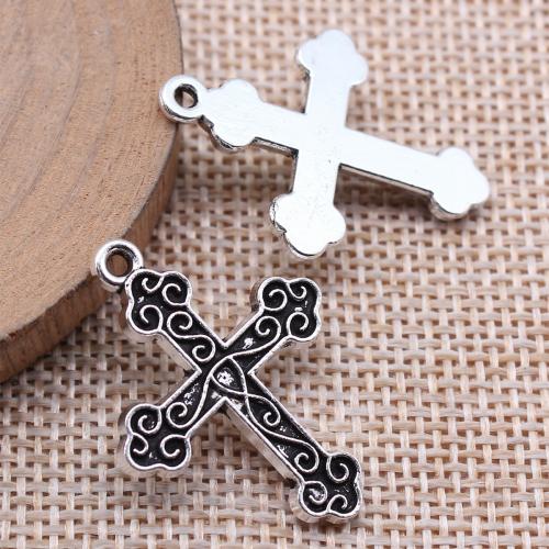 Zinc Alloy Cross Pendants, antique silver color plated, DIY 